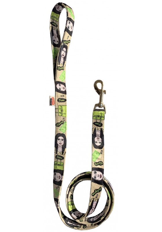 Kim Kardashian-money dog leash, funny dog leash, nude dog leash, parody dog leash, printed dog leash