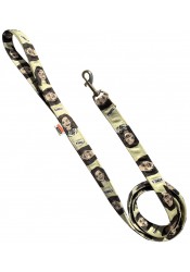 Kamala Harris dog leash, political dog leash, printed textile leash, yellow dog leash