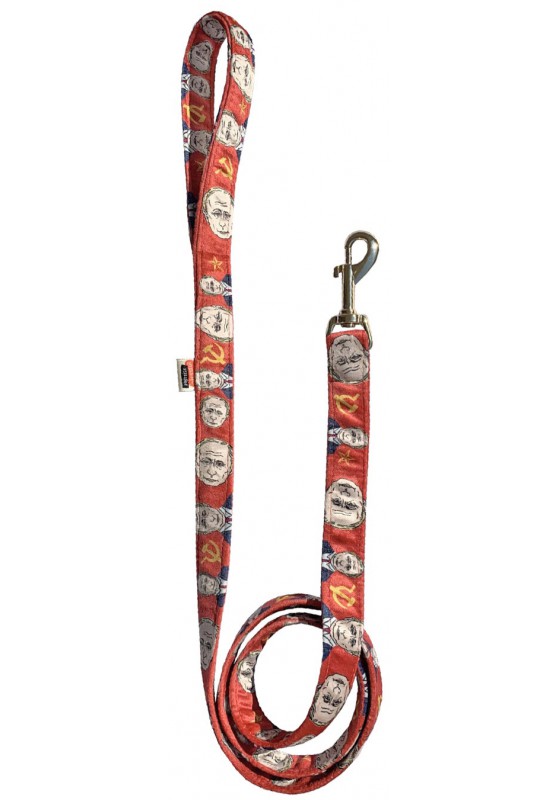 Putin dog leash, red textile leash, printed dog leash, political dog leash