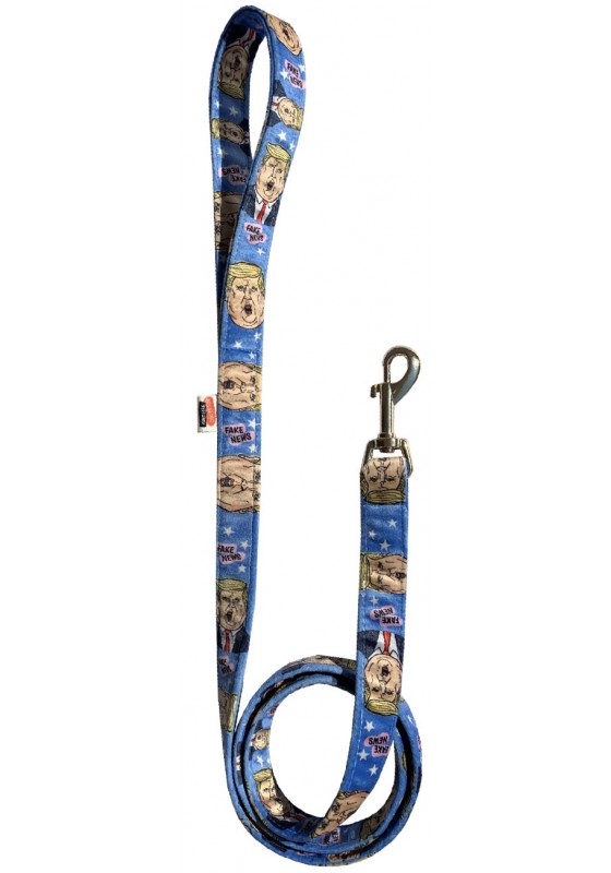 Trump dog leash, funny blue dog leash, printed pet leash, celebrity dog leash