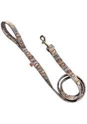 Woody dog leash, grey textile leash, funny dog leash, printed pet leash, celebrity dog leash