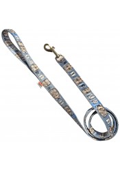 Bill Gates dog leash, funny blue dog leash, printed pet leash, celebrity dog leash