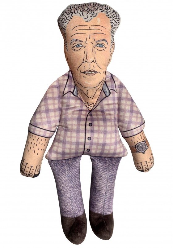 Jeremy Clarkson dog toy, celebrity doll, stuffed plush doll, famous person doll